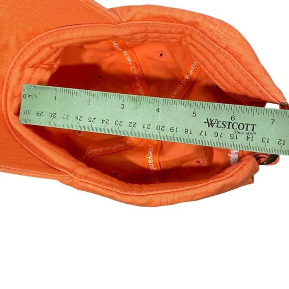 Vineyard Vines Orange Cotton Baseball Cap With Whale Logo & Adjustable Strap - Picture 6 of 7